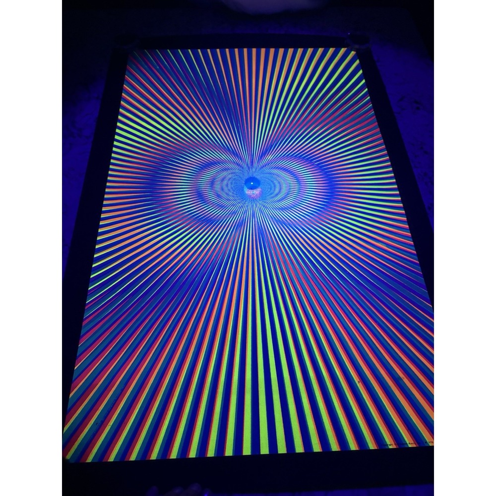 Blacklight Poster 1972 Gemini Rising Inc Psychedelic 35.5"x23.5" Trippy Hippy